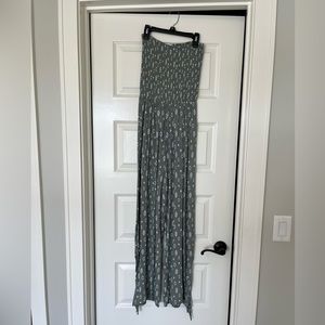 Green Pattern Strapless Romper